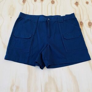 Outdoor Explorer Cargo Shorts Blue 100% Cotton Twill Comfort Fit Size 40